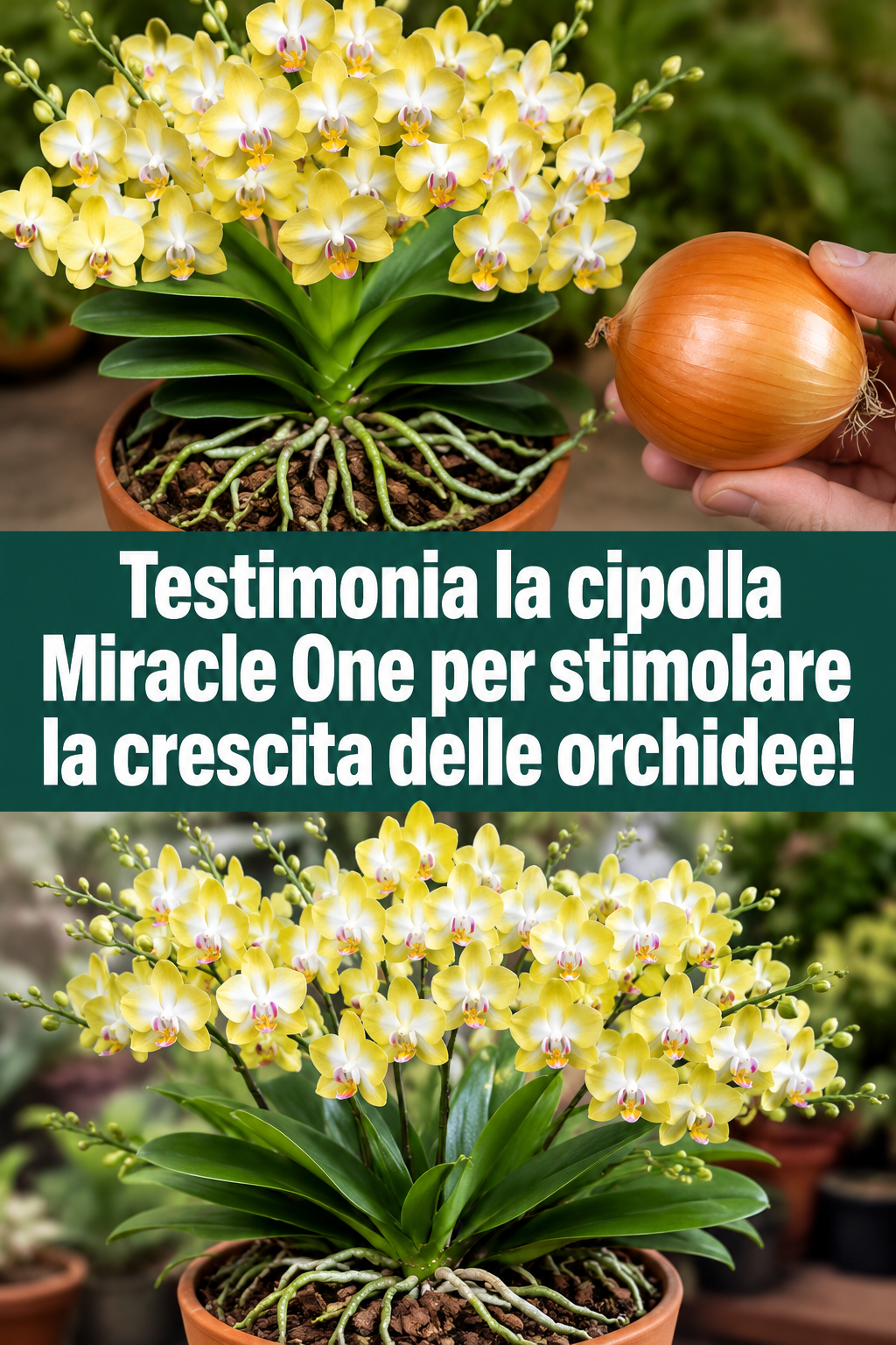 Testimonia la cipolla Miracle One per stimolare la crescita delle orchidee!