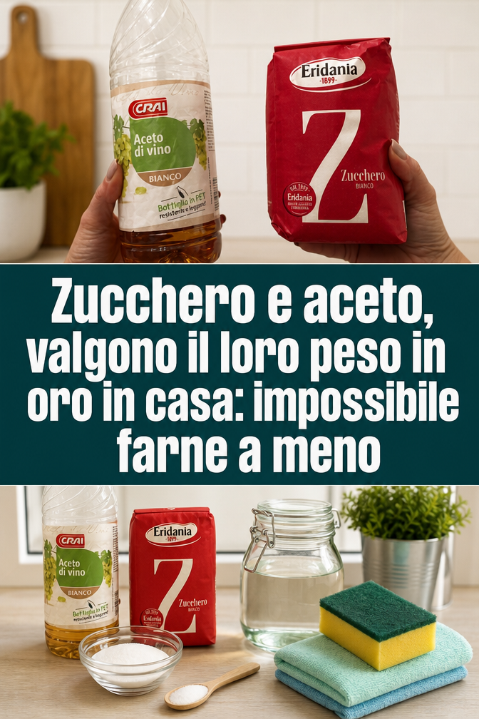 Zucchero e aceto, valgono il loro peso in oro in casa: impossibile farne a meno