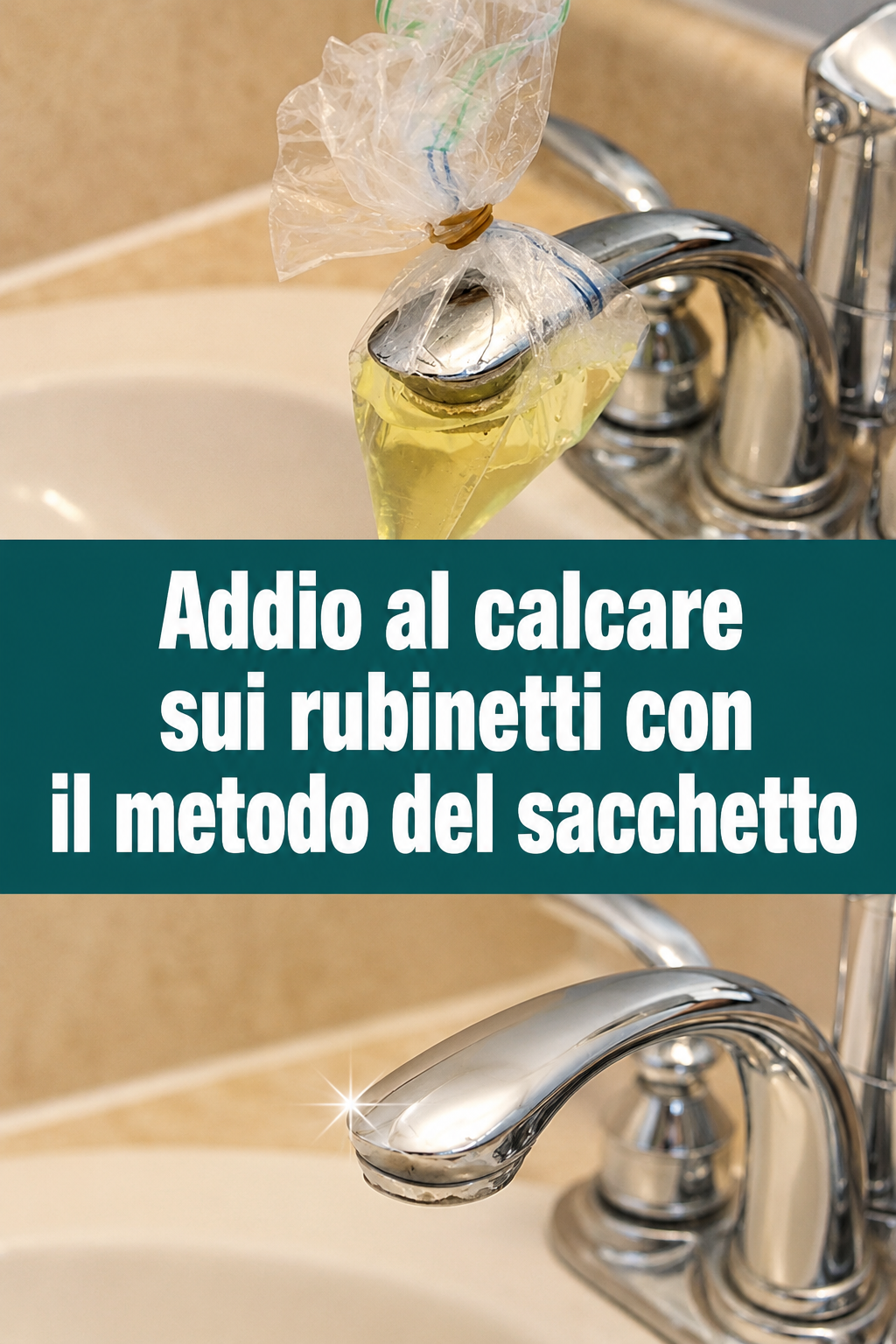 Addio al calcare sui rubinetti con il metodo del sacchetto