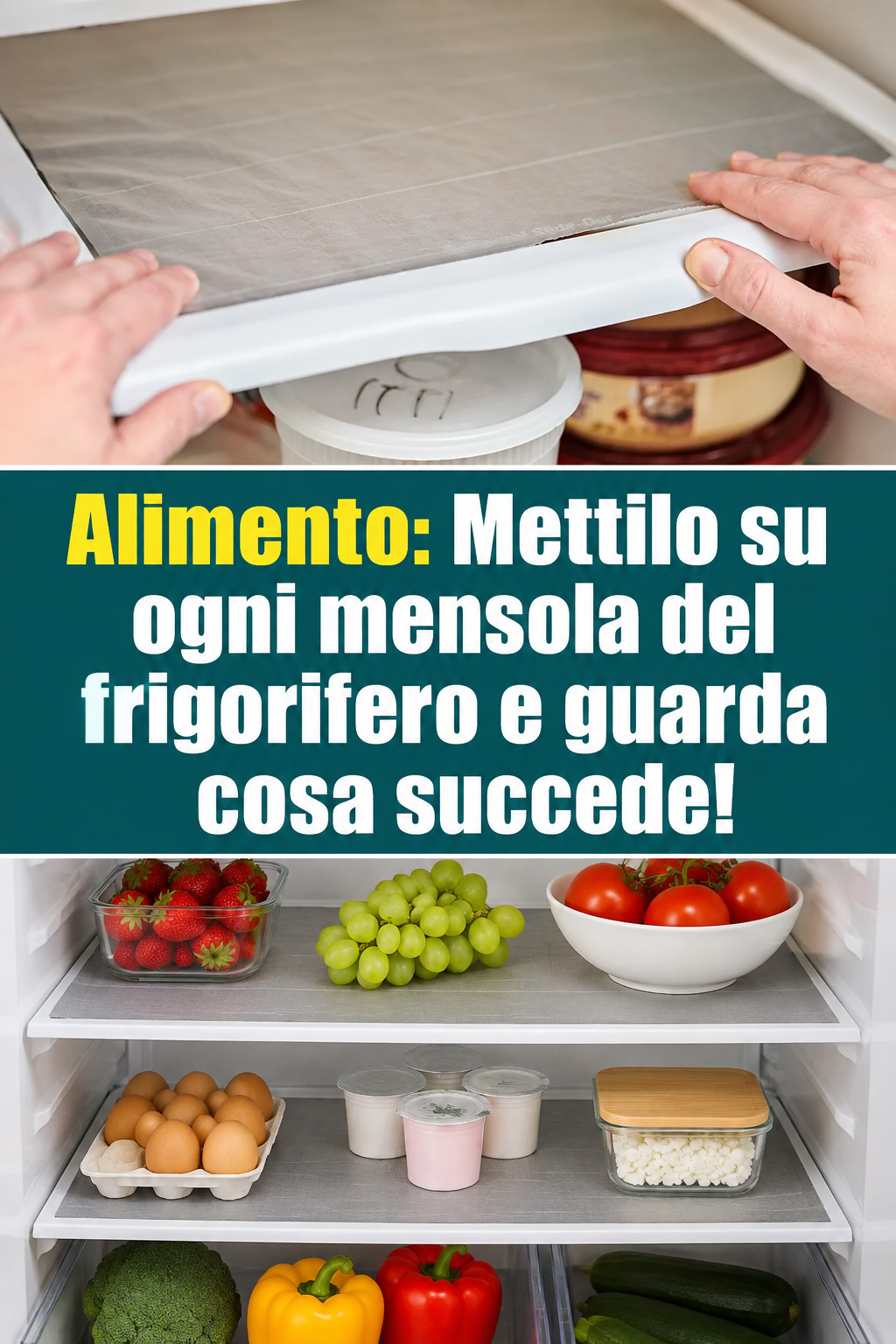 Alimento: Mettilo su ogni mensola del frigorifero e guarda cosa succede!
