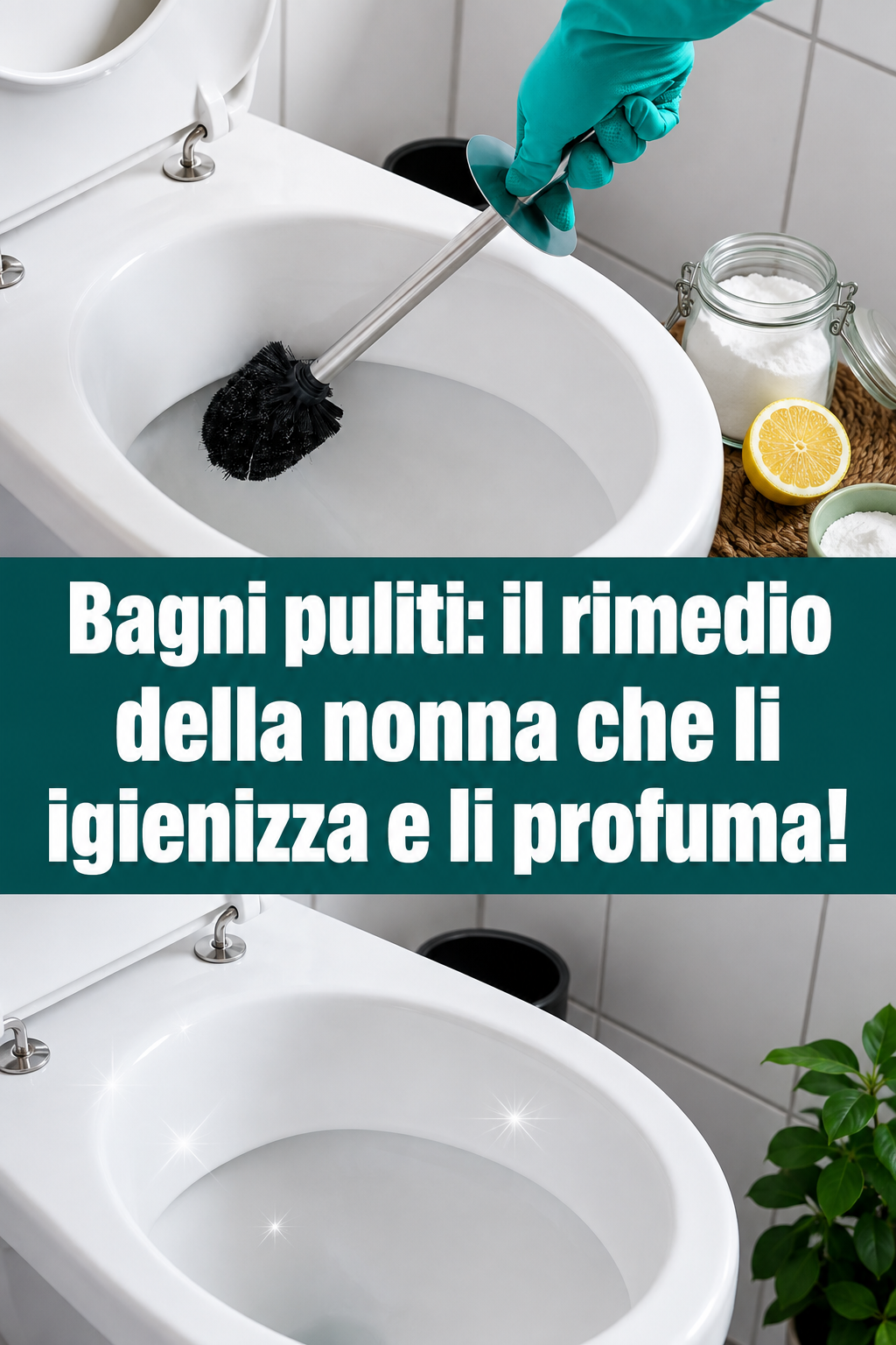Bagni puliti: il rimedio della nonna che li igienizza e li profuma!
