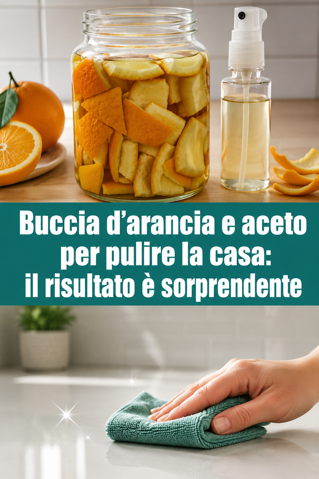 Buccia d’arancia e aceto per pulire la casa: il risultato è sorprendente