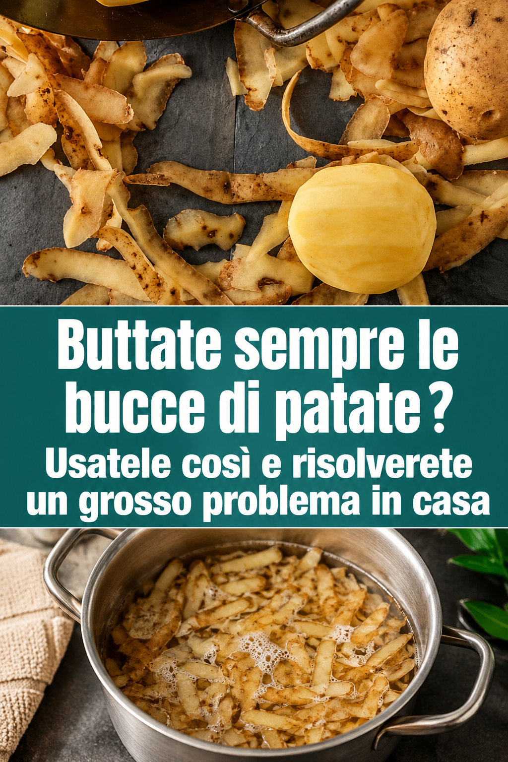 Buttate sempre le bucce di patate 🥔? Usatele così e risolverete un grosso problema in casa