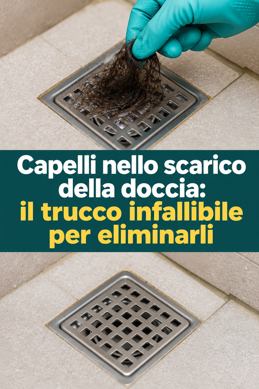 Capelli nello scarico della doccia: il trucco infallibile per eliminarli