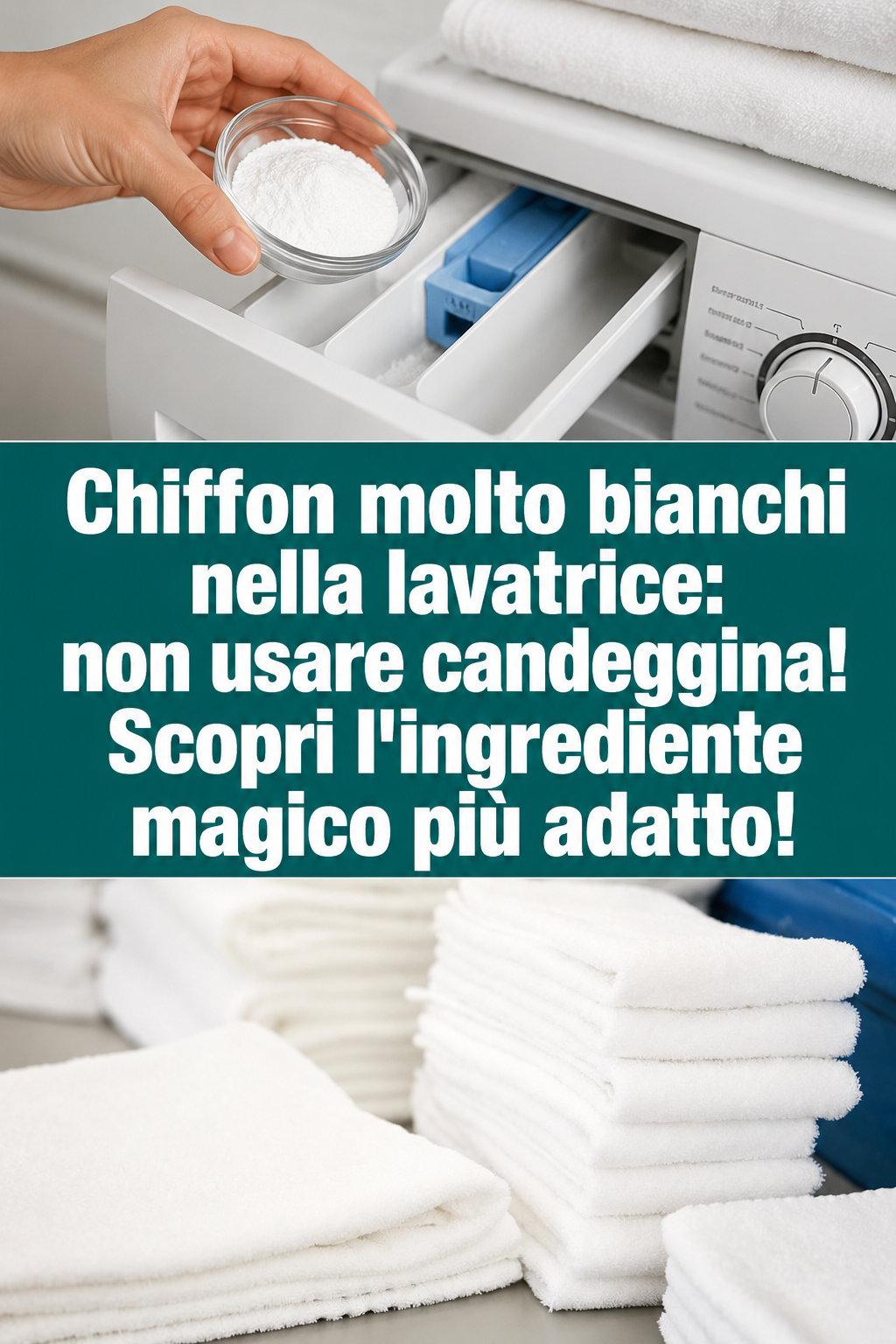 Chiffon molto bianchi nella lavatrice: non usare candeggina! Scopri l’ingrediente magico più adatto!