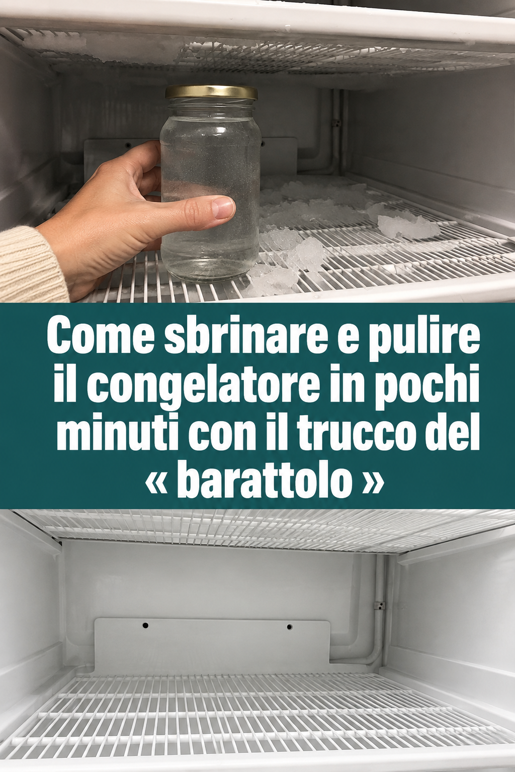 Come sbrinare e pulire il congelatore in pochi minuti con il trucco del « barattolo »