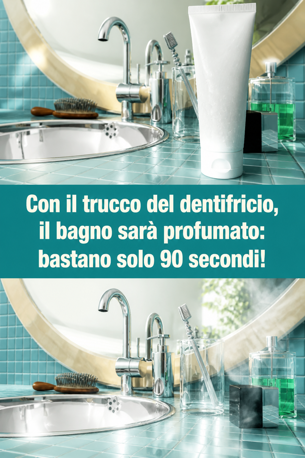 Con il trucco del dentifricio, il bagno sarà profumato: bastano solo 90 secondi!
