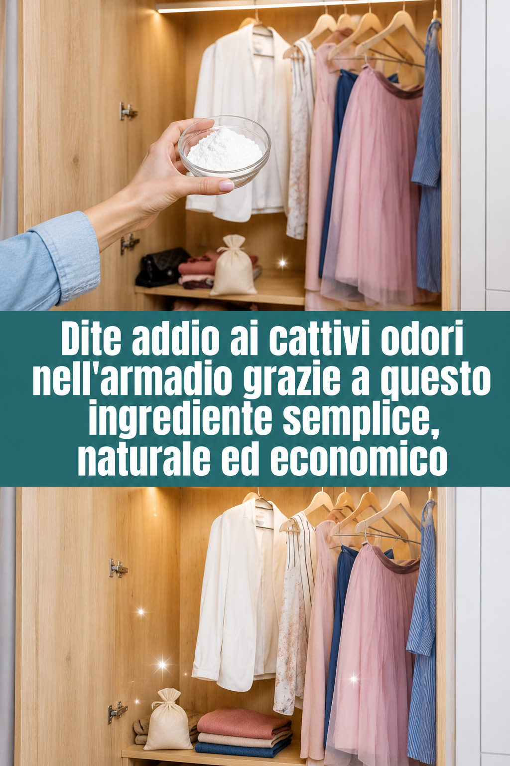 Dite addio 👋 ai cattivi odori nell’armadio grazie a questo ingrediente semplice, naturale ed economico