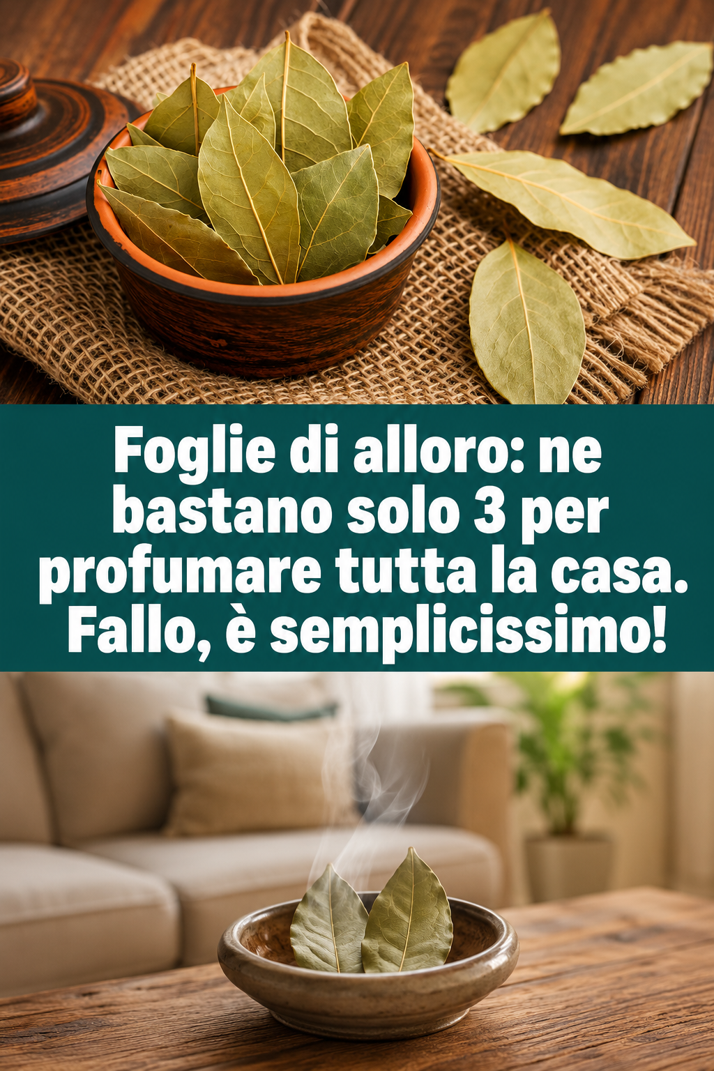 Foglie di alloro: ne bastano solo 3 per profumare tutta la casa. Fallo, è semplicissimo!