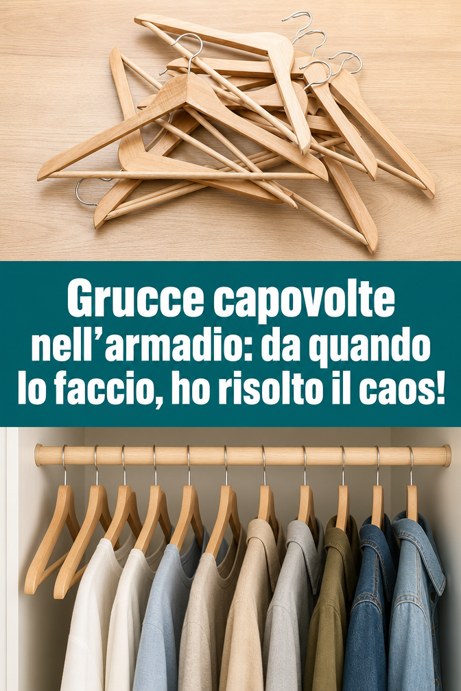 Grucce capovolte nell’armadio: da quando lo faccio, ho risolto il caos!