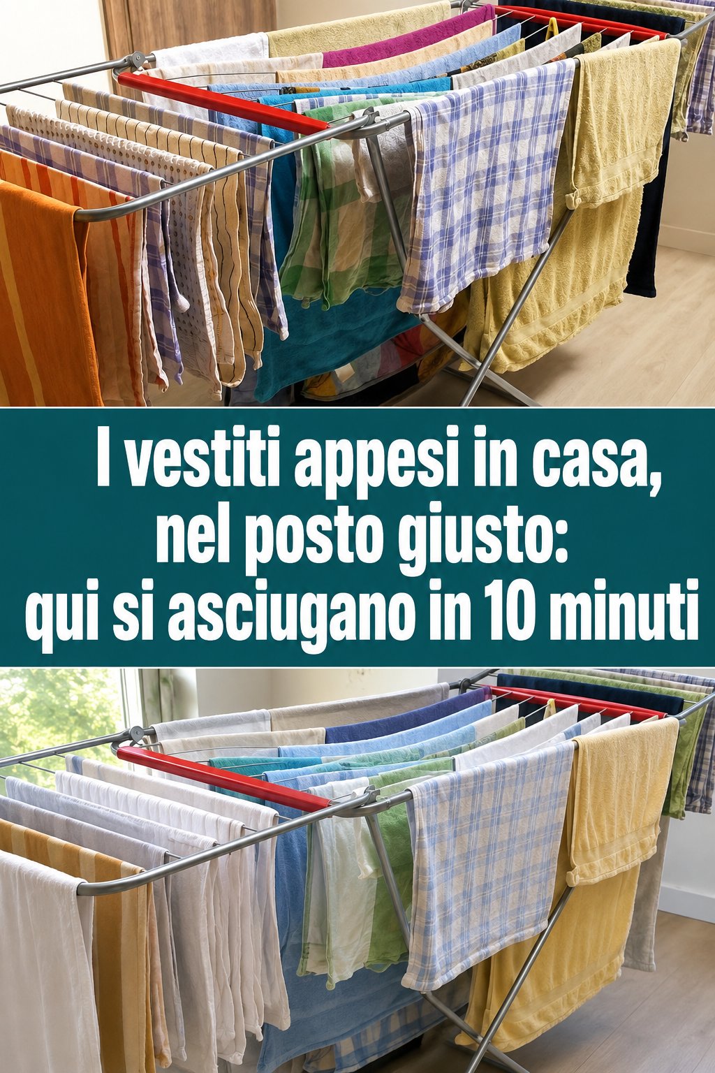 I vestiti appesi in casa, nel posto giusto: qui si asciugano in 10 minuti