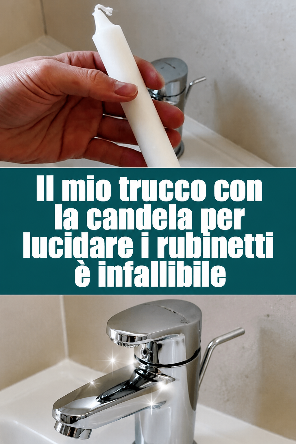 Il mio trucco con la candela per lucidare i rubinetti è infallibile