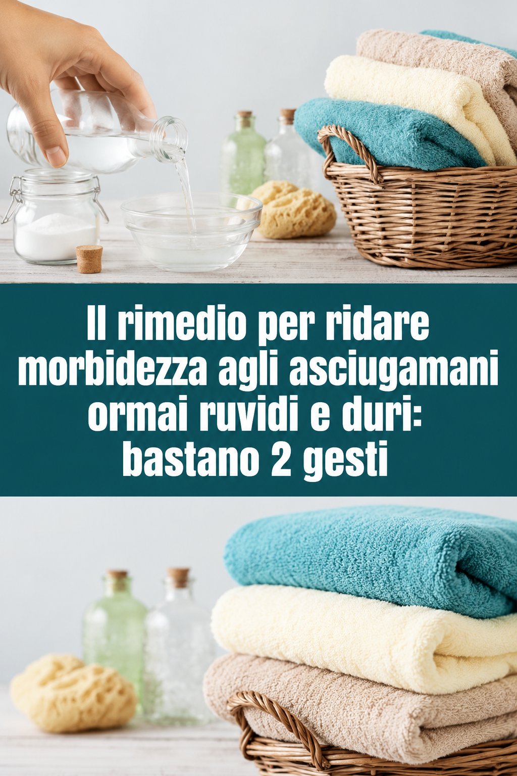 Il rimedio per ridare morbidezza agli asciugamani ormai ruvidi e duri: bastano 2 gesti