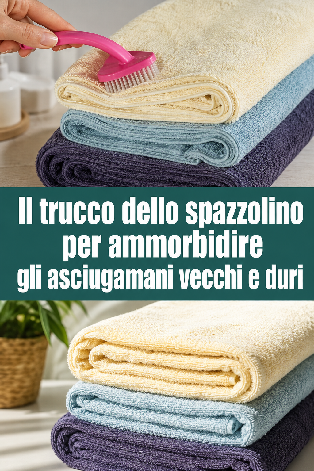 Il trucco dello spazzolino per ammorbidire gli asciugamani vecchi e duri