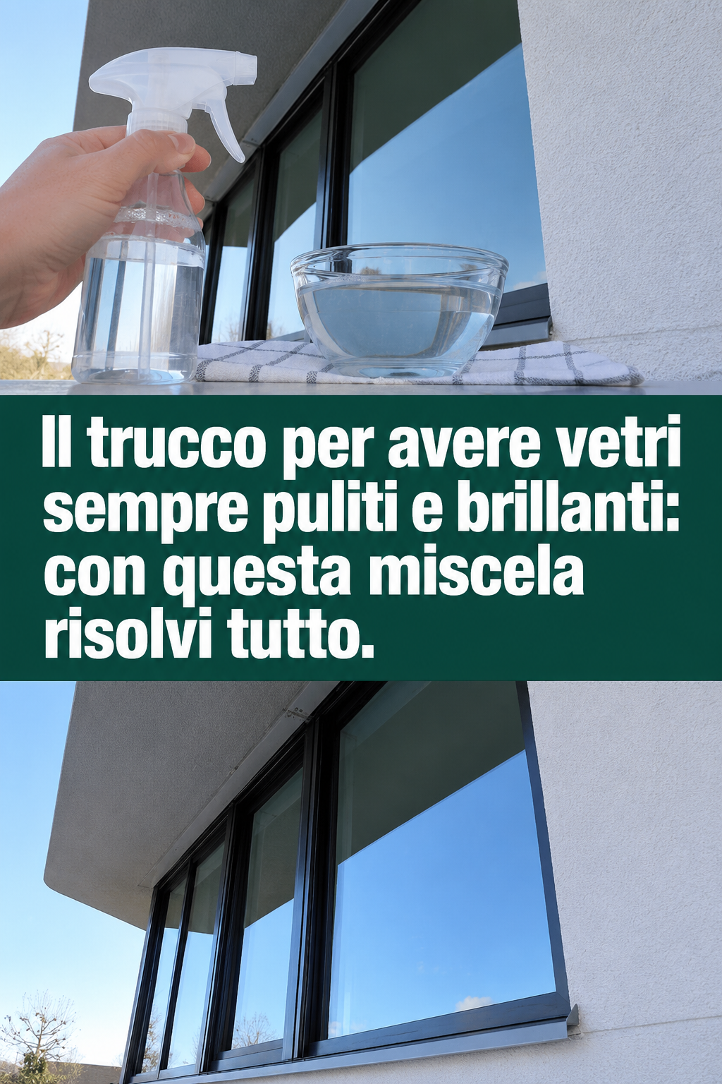 Il trucco per avere vetri sempre puliti e brillanti: con questa miscela risolvi tutto