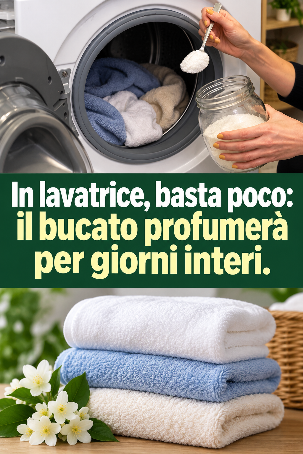 In lavatrice, basta poco: il bucato profumerà per giorni interi