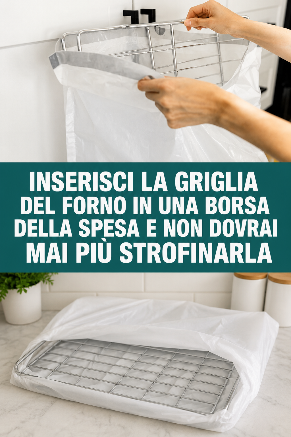 Inserisci la griglia del forno in una borsa della spesa e non dovrai mai più strofinarla