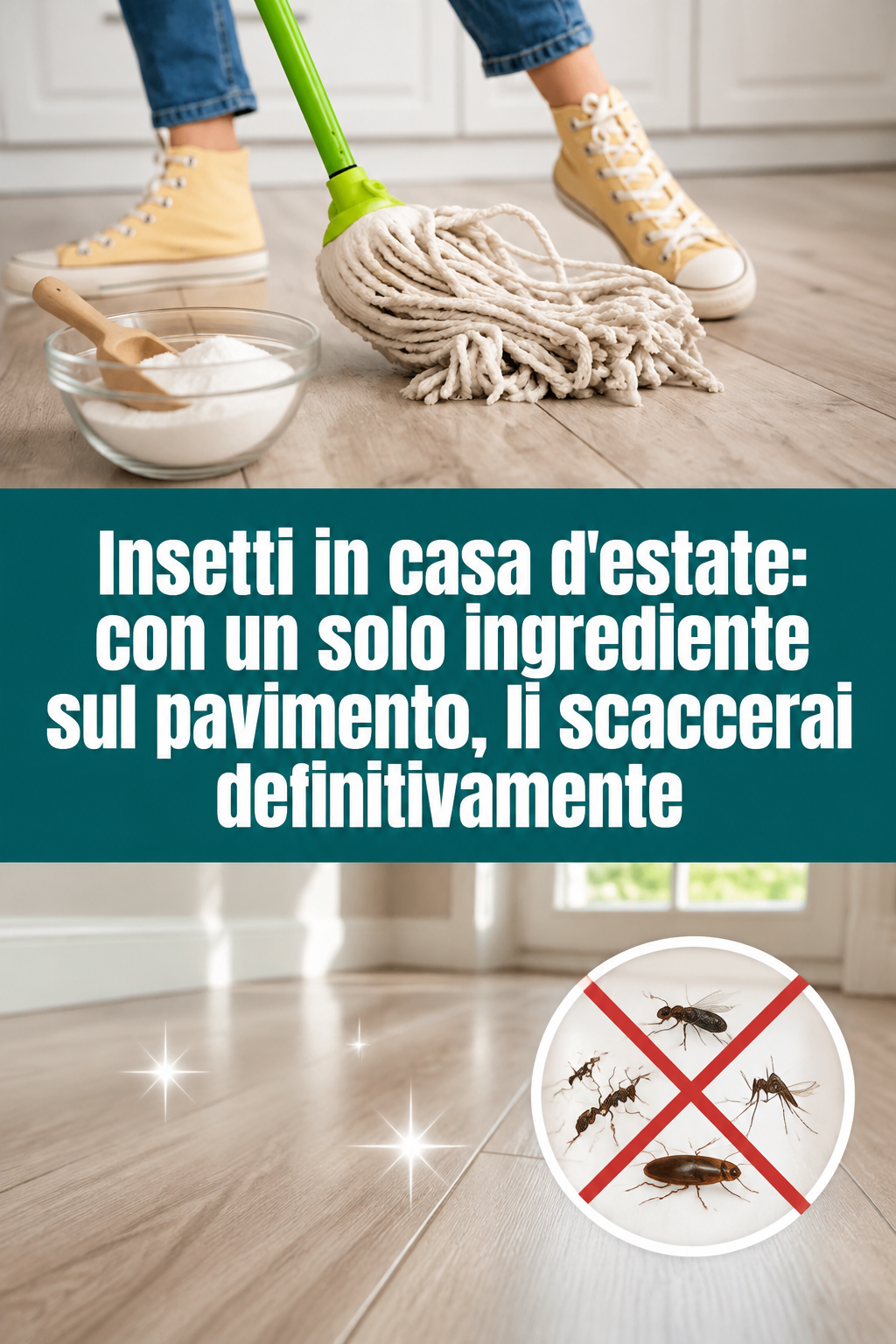 Insetti in casa d’estate: con un solo ingrediente sul pavimento, li scaccerai definitivamente