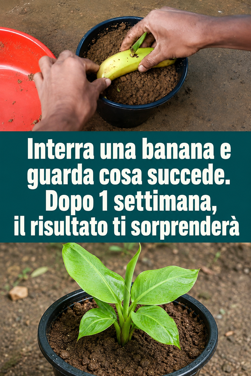 Interra una banana e guarda cosa succede. Dopo 1 settimana, il risultato ti sorprenderà