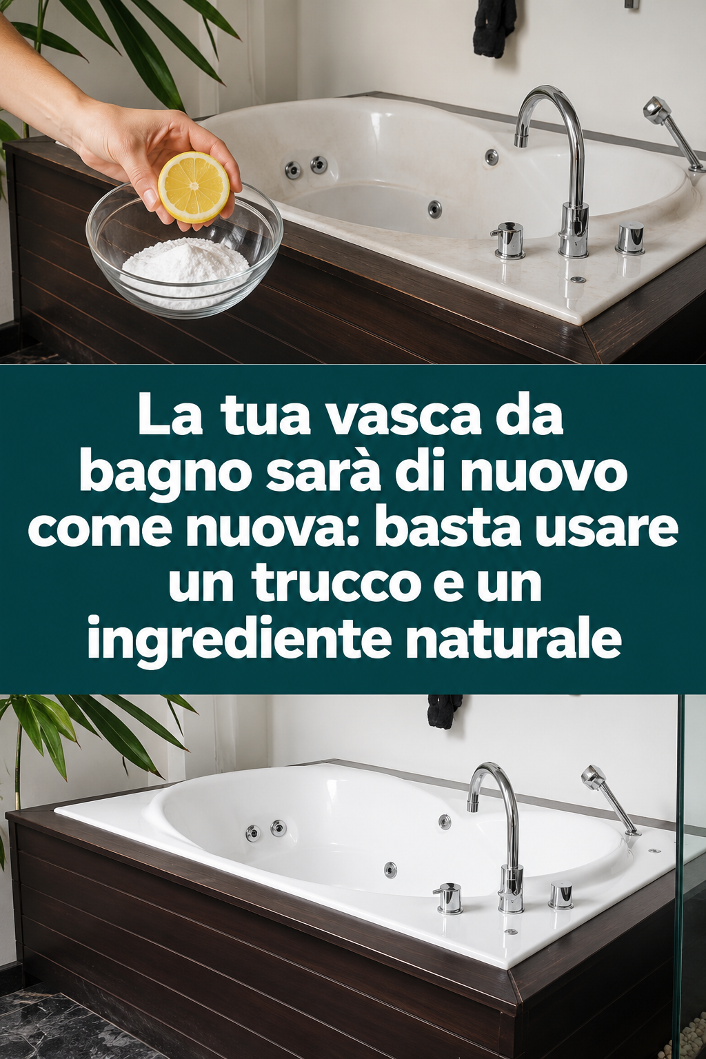 La tua vasca da bagno sarà di nuovo come nuova: basta usare un trucco e un ingrediente naturale