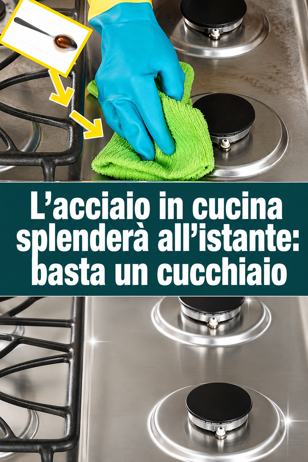 L’acciaio in cucina splenderà all’istante: basta un cucchiaio