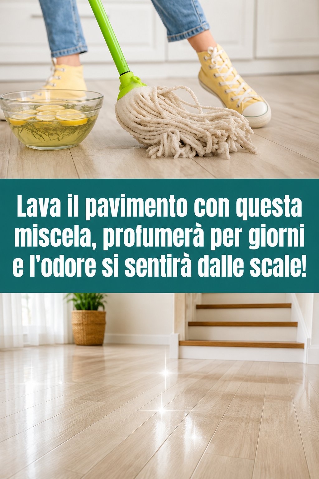 Lava il pavimento con questa miscela, profumerà per giorni e l’odore si sentirà dalle scale!