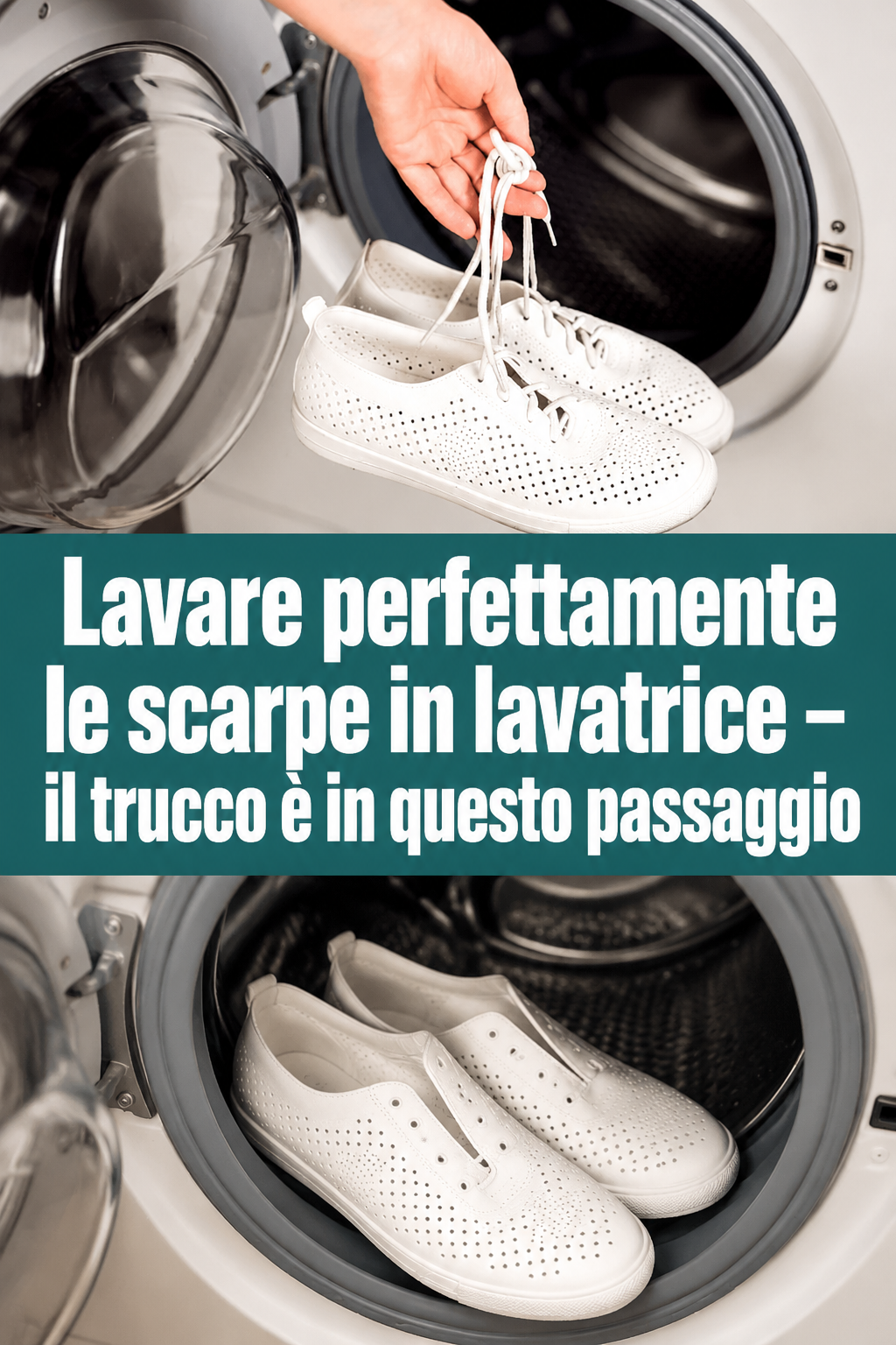 Lavare perfettamente le scarpe in lavatrice – il trucco è in questo passaggio