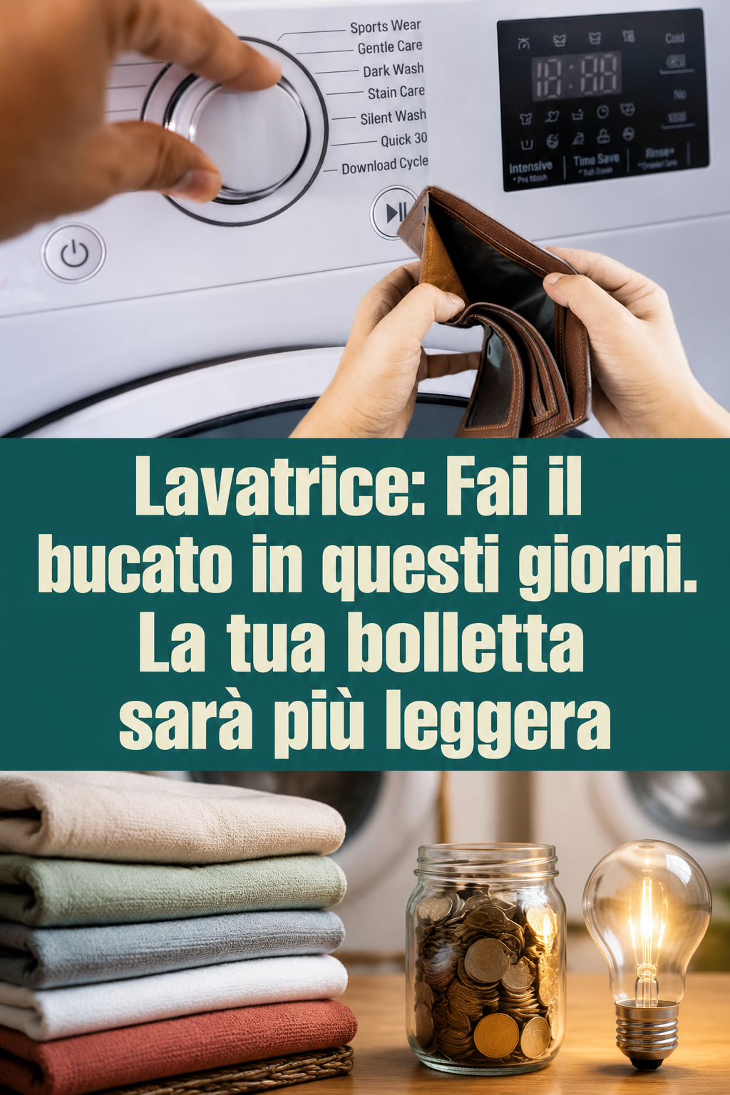 Lavatrice: Fai il bucato in questi giorni. La tua bolletta sarà più leggera