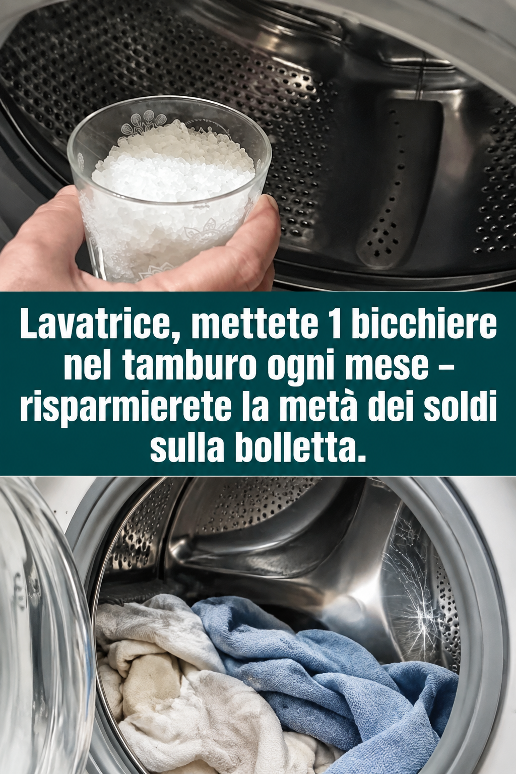 Lavatrice, mettete 1 bicchiere nel tamburo ogni mese – risparmierete la metà dei soldi sulla bolletta
