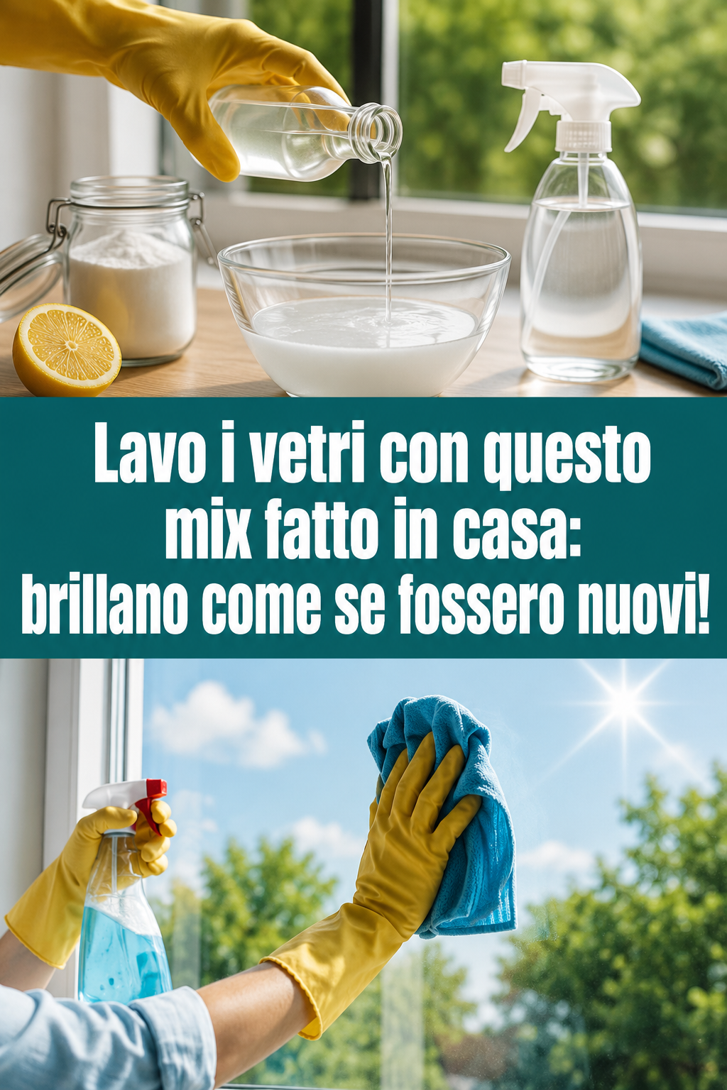 Lavo i vetri con questo mix fatto in casa: brillano come se fossero nuovi!