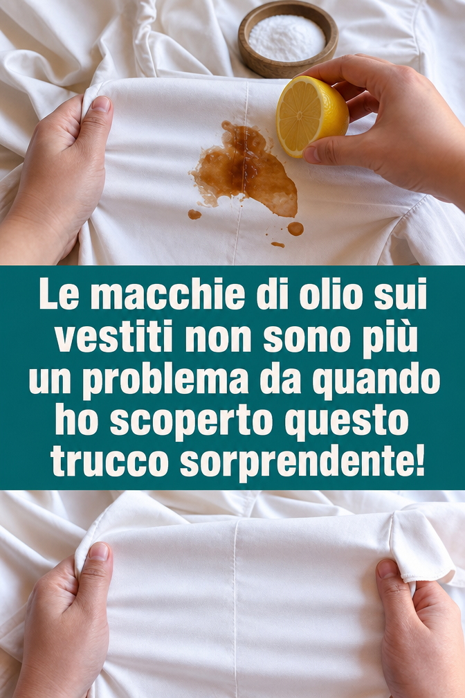 Le macchie di olio sui vestiti non sono più un problema da quando ho scoperto questo trucco sorprendente!