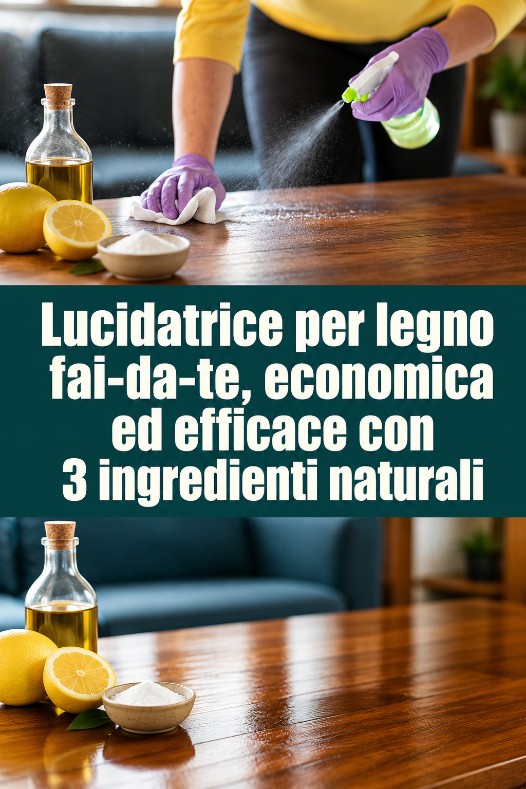 Lucidatrice per legno fai-da-te, economica ed efficace con 3 ingredienti naturali