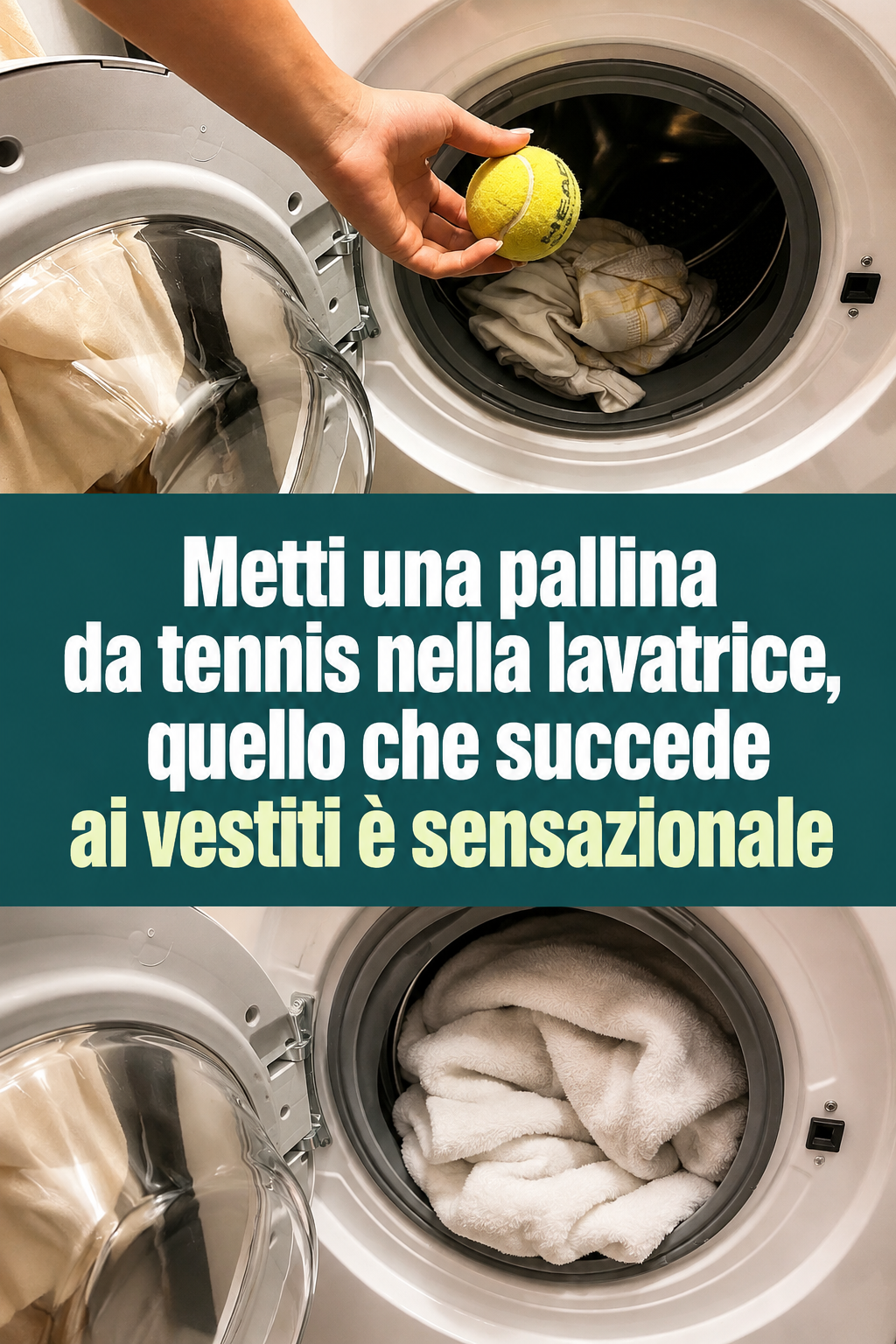 Metti una pallina da tennis nella lavatrice, quello che succede ai vestiti è sensazionale