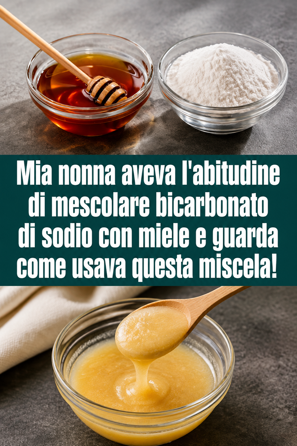 Mia nonna aveva l’abitudine di mescolare bicarbonato di sodio con miele e guarda come usava questa miscela!