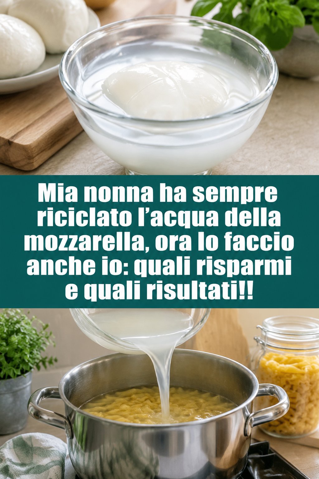 Mia nonna ha sempre riciclato l’acqua della mozzarella, ora lo faccio anche io: quali risparmi e quali risultati!!