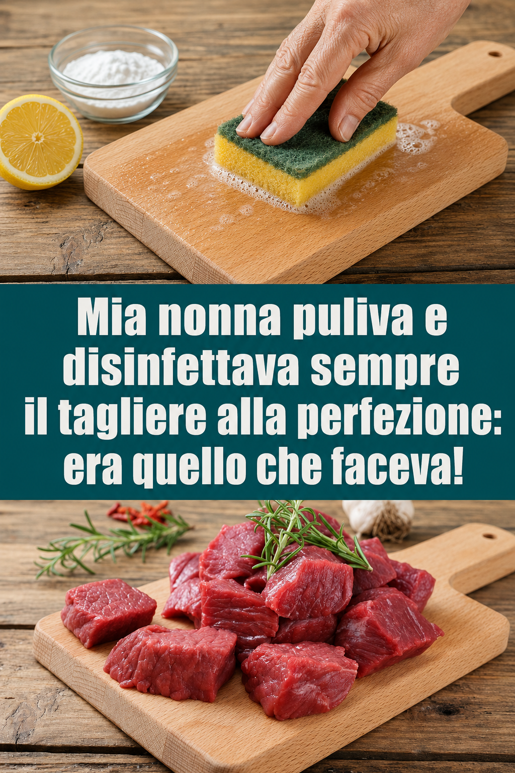 Mia nonna puliva e disinfettava sempre il tagliere alla perfezione: era quello che faceva!