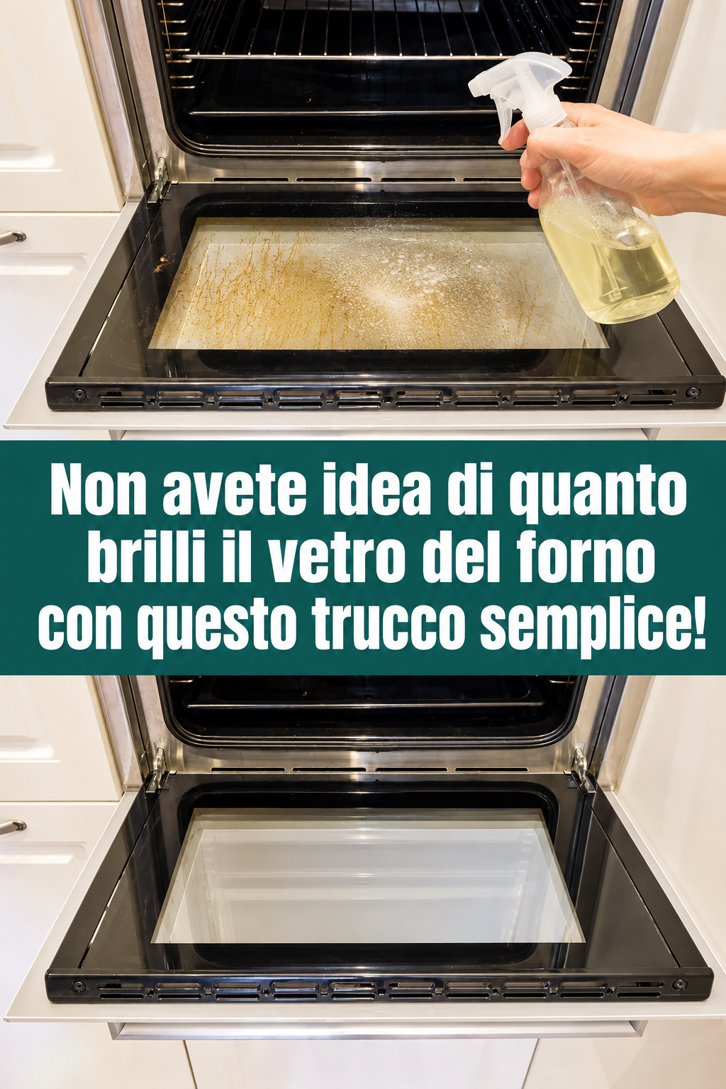 Non avete idea di quanto brilli il vetro del forno con questo trucco semplice!