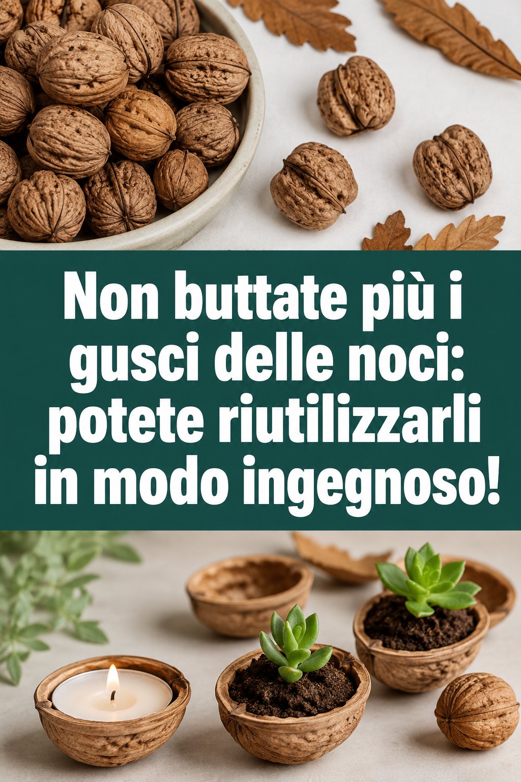 Non buttate più i gusci delle noci: potete riutilizzarli in modo ingegnoso!