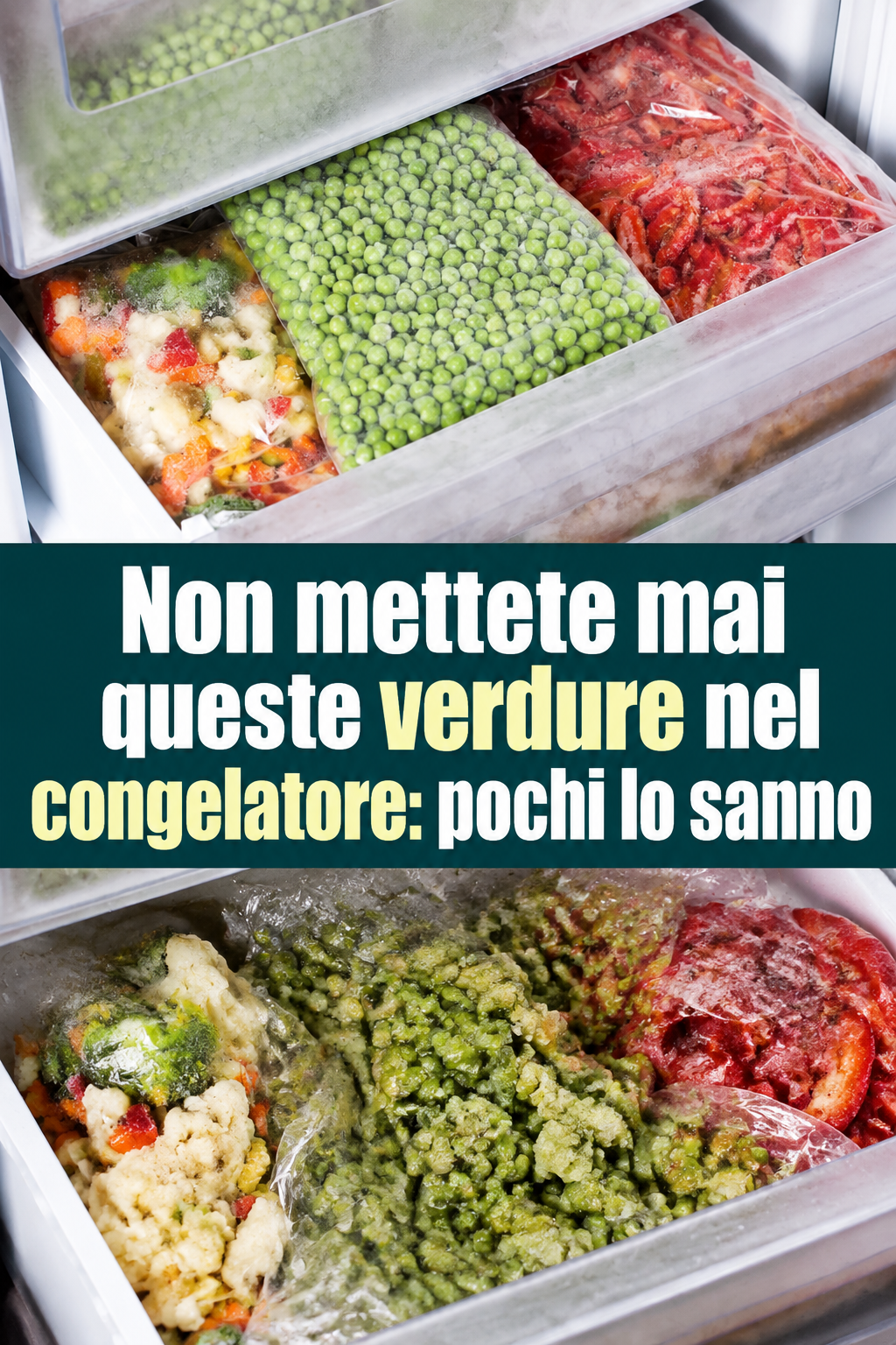 Non mettete mai queste verdure nel congelatore: pochi lo sanno