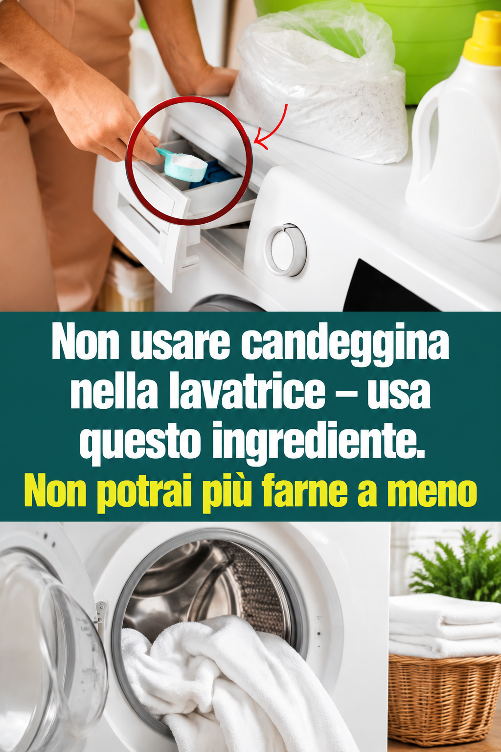 Non usare candeggina nella lavatrice – usa questo ingrediente. Non potrai più farne a meno