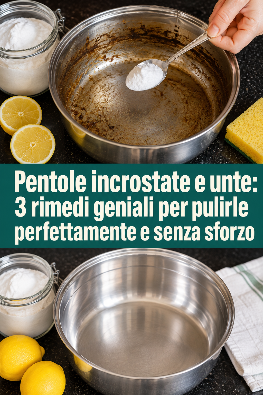Pentole incrostate e unte: 3 rimedi geniali per pulirle perfettamente e senza sforzo