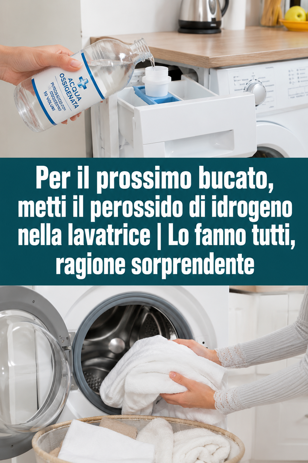 Per il prossimo bucato, metti il perossido di idrogeno nella lavatrice | Lo fanno tutti, ragione sorprendente