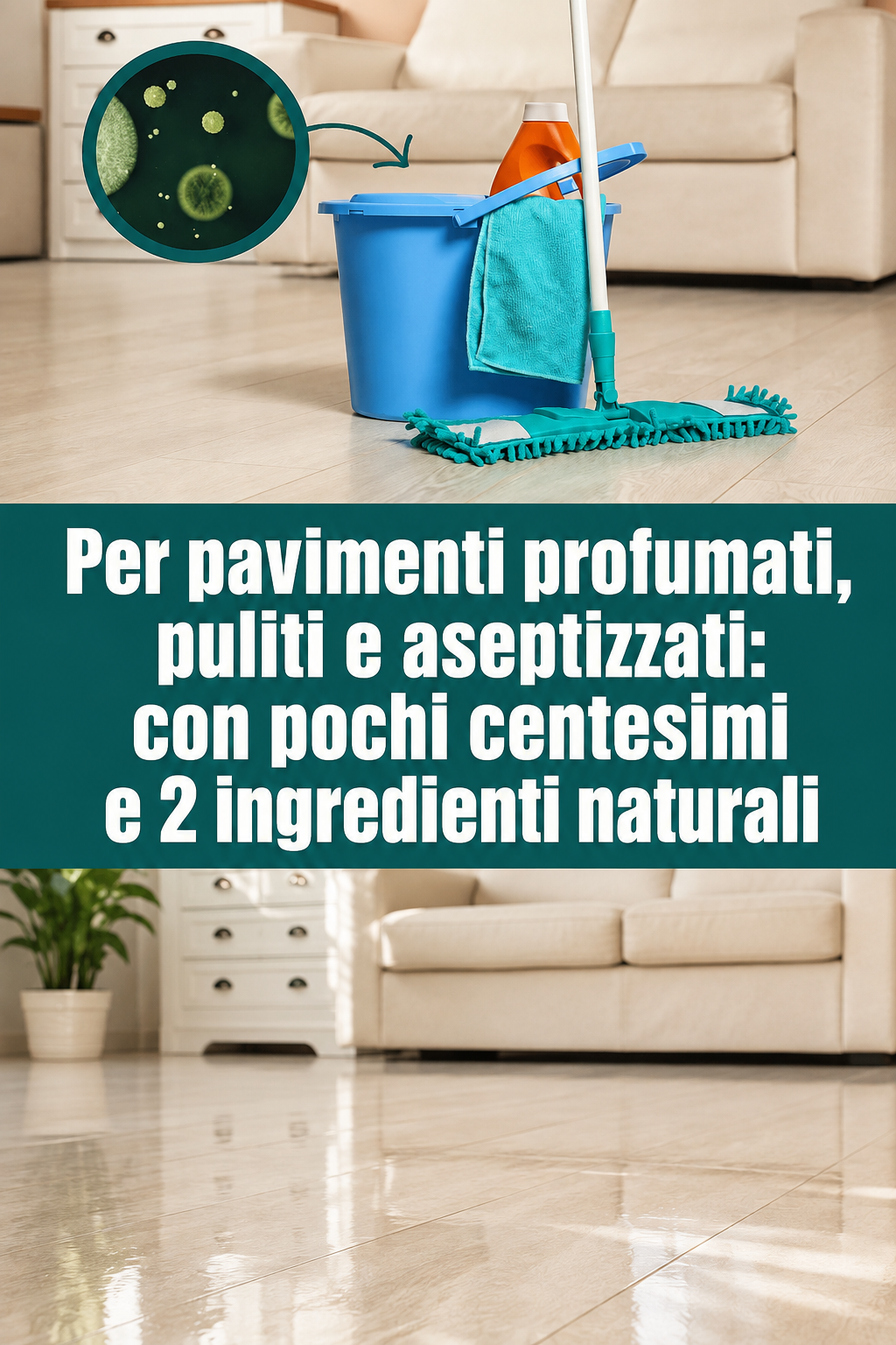 Per pavimenti profumati, puliti e aseptizzati: con pochi centesimi e 2 ingredienti naturali
