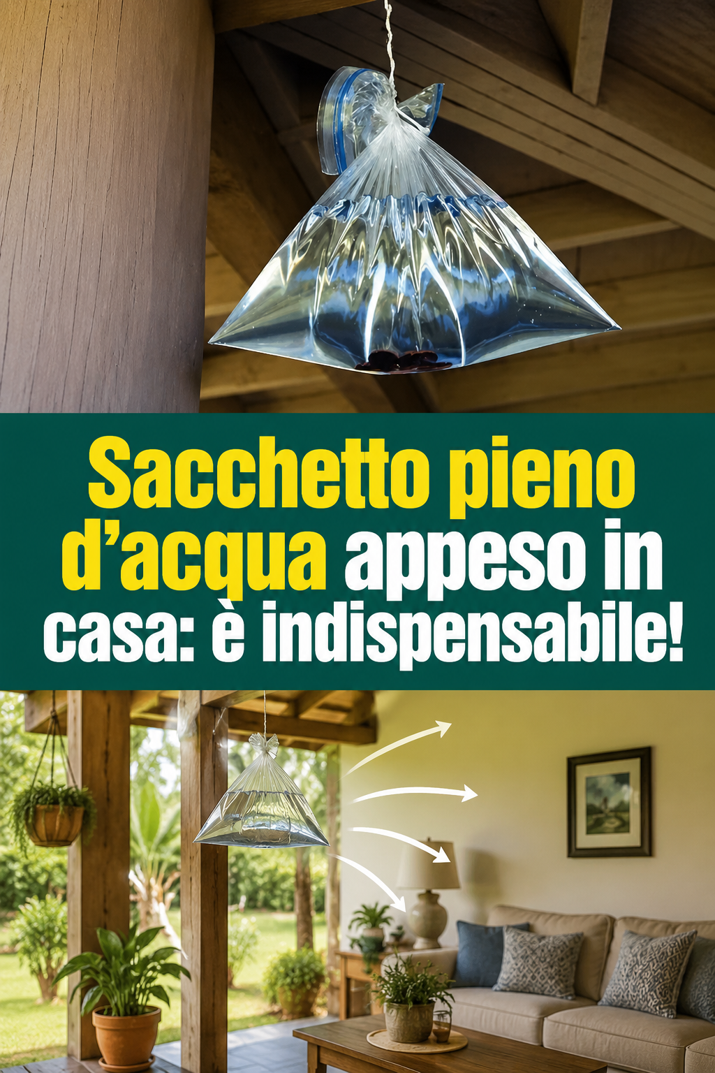 Sacchetto pieno d’acqua appeso in casa: è indispensabile!