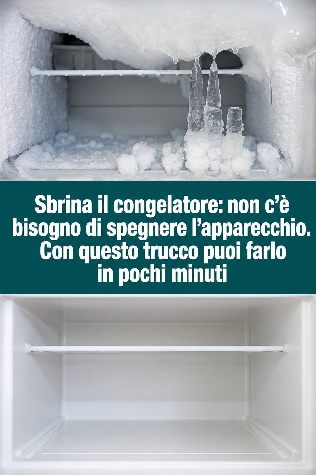 Sbrina il congelatore: non c’è bisogno di spegnere l’apparecchio. Con questo trucco puoi farlo in pochi minuti