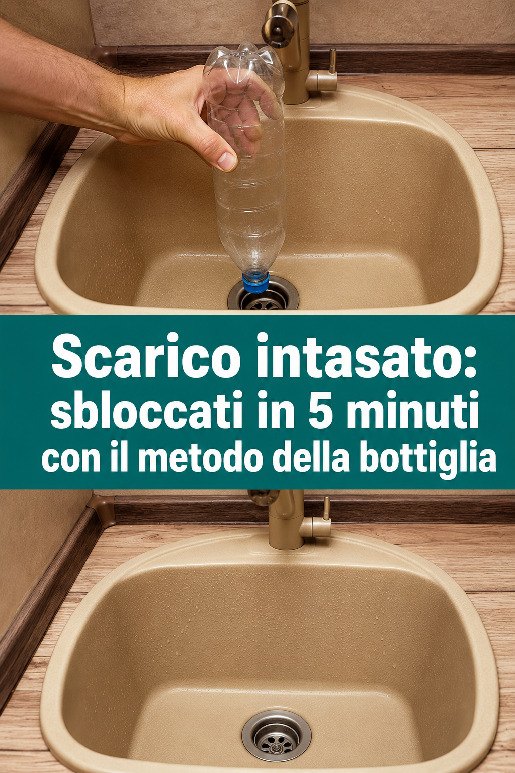 Scarico intasato: sbloccati in 5 minuti con il metodo della bottiglia