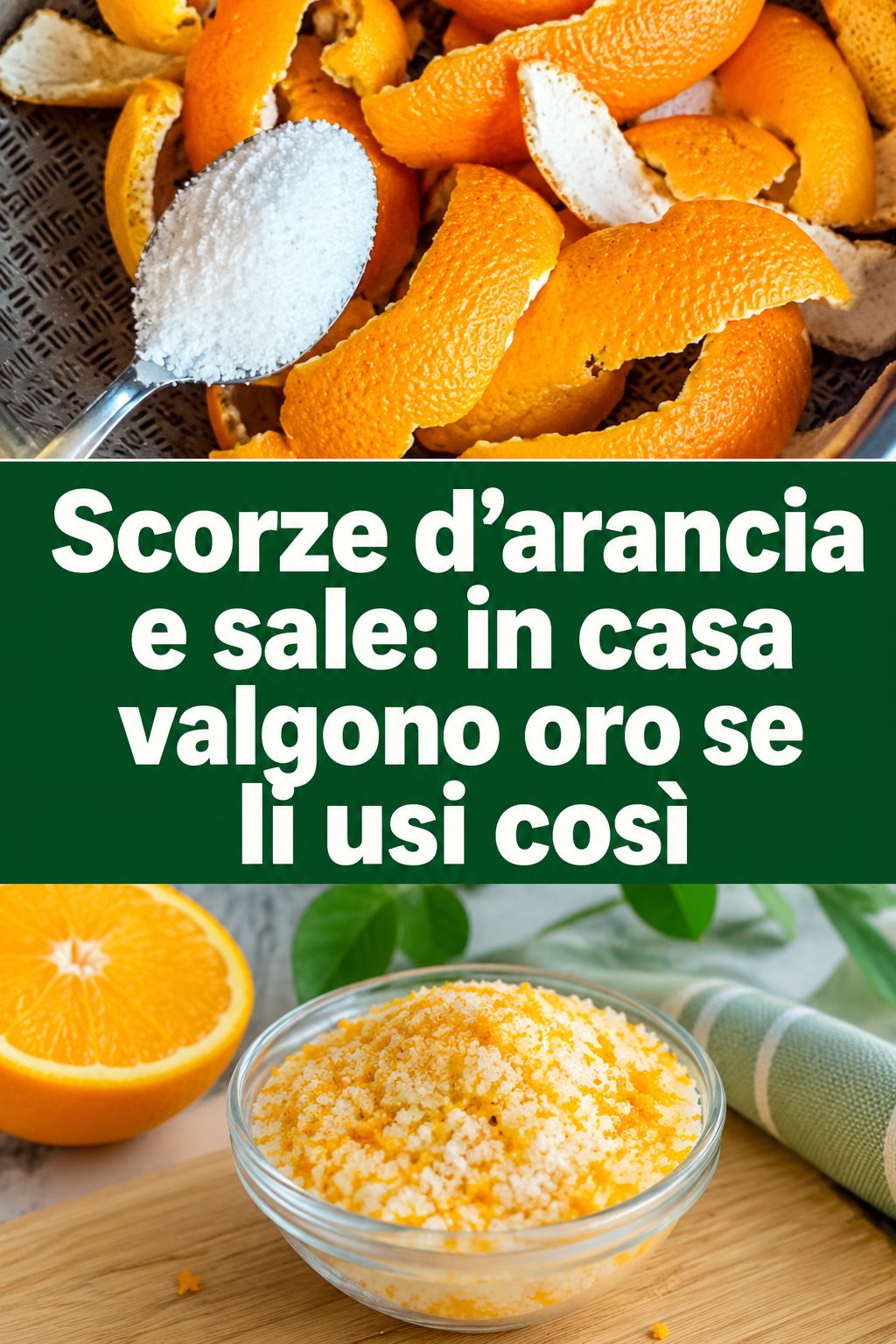 Scorze d’arancia e sale: in casa valgono oro se li usi così