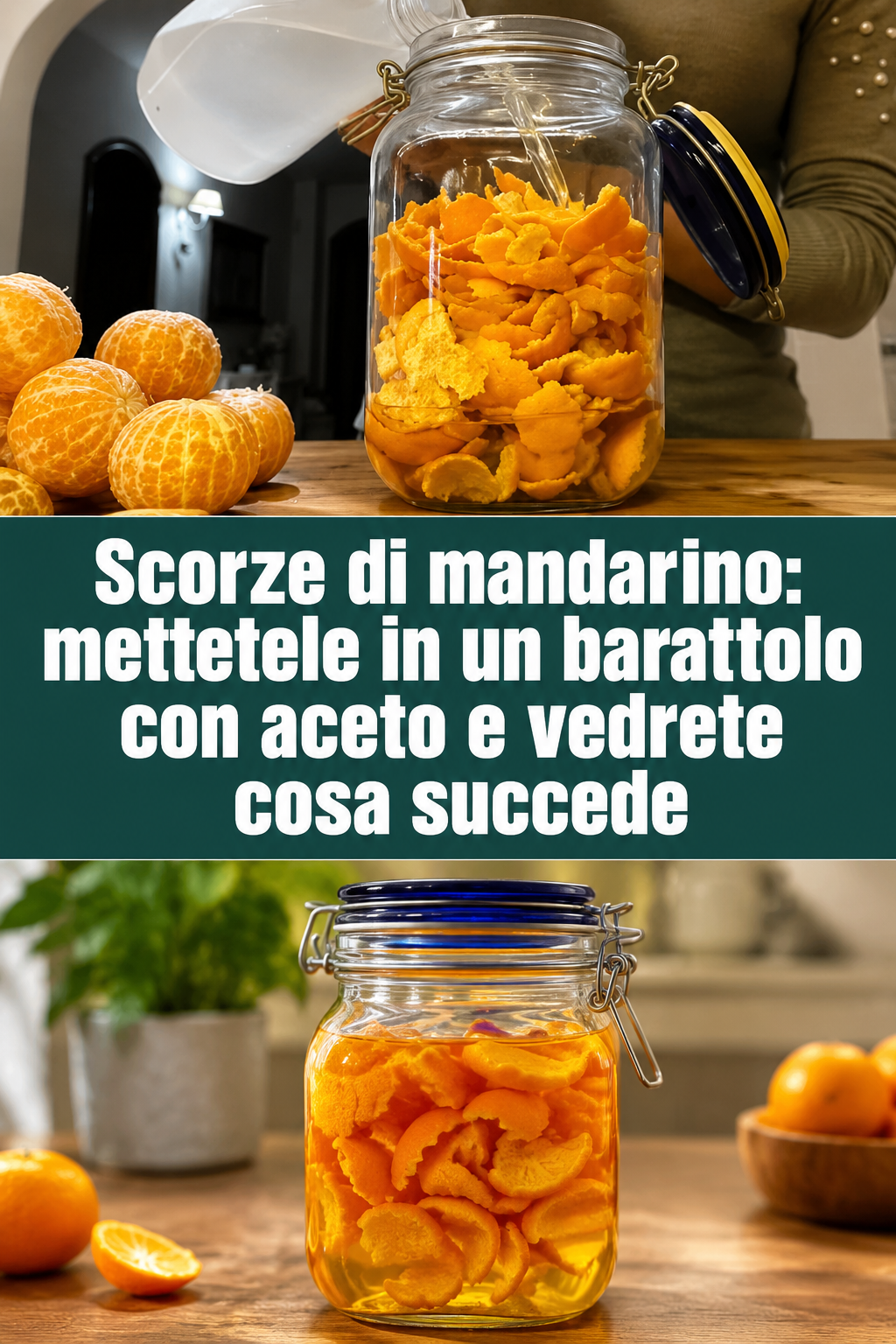 Scorze di mandarino: mettetele in un barattolo con aceto e vedrete cosa succede