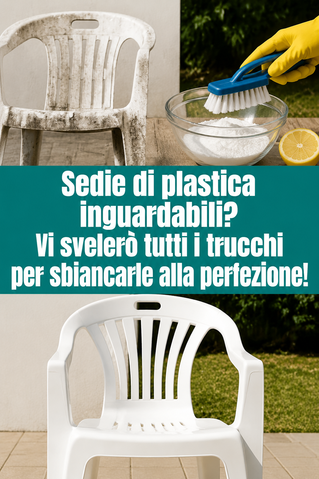 Sedie di plastica inguardabili? Vi svelerò tutti i trucchi per sbiancarle alla perfezione!