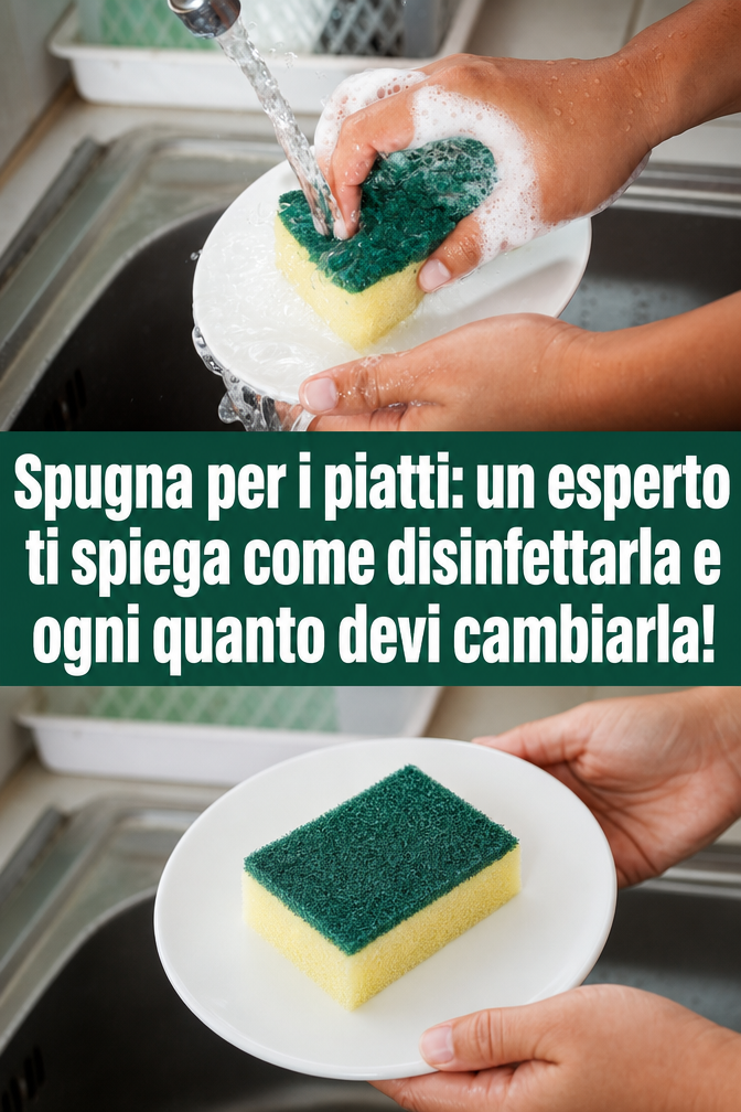 Spugna per i piatti: un esperto ti spiega come disinfettarla e ogni quanto devi cambiarla!